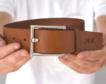 Personalized Premium Leather Groomsmen Belt -  Engraved  Groomsmen Gift - Genuine Leather Gift for Boyfriend, Husband, Dad