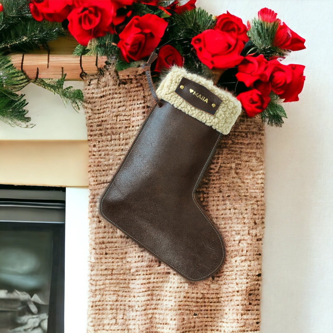 2024 Family Christmas Stockings Personalized Leather Patch Christmas