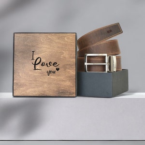 Personalized Italian Leather Belt, Engraved Genuine Leather Belt - Custom Birthday Gift for Men, Boyfriend, Dad