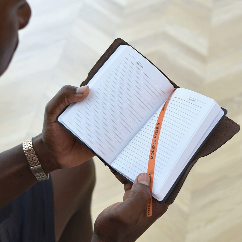 Custom Notebook, Engraved Black Leather, Notepad for Hunting and