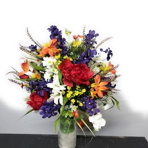 Wildflower Cemetery Vase Cone: Spring Mix Flowers for 3-inch Grave Vase