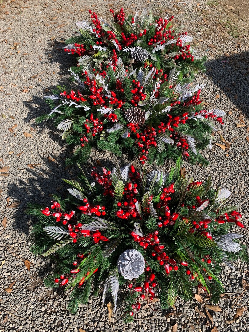 Winter Grave Blanket Christmas Grave Blanket Winter Greenery Cemetery