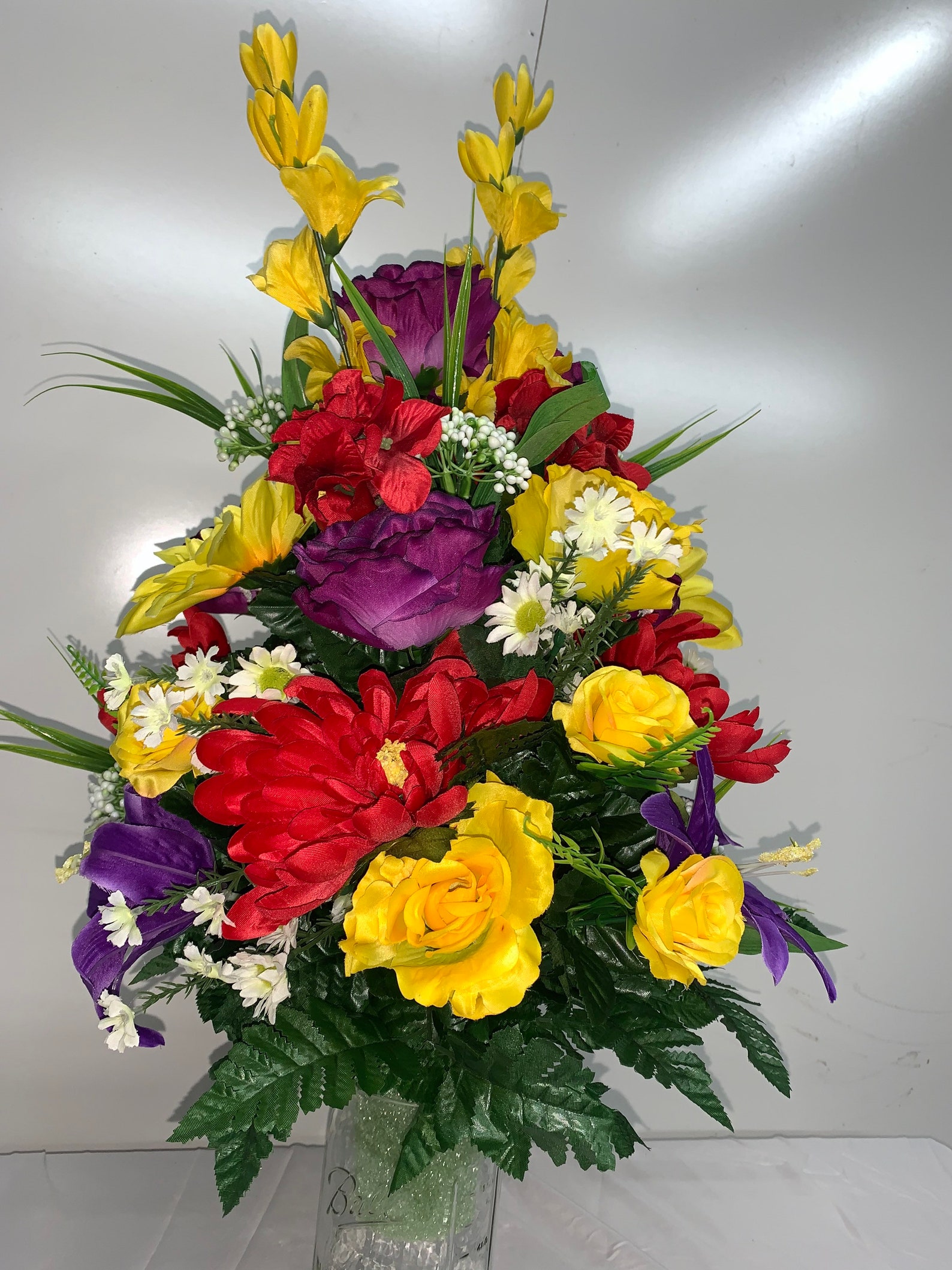 Spring Cemetery Vase Flowers for 3 Width Vase Mix Bouquet Etsy