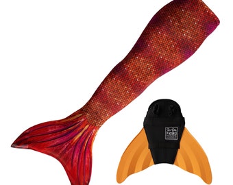 Tiger Queen Mermaid Tail + Monofin Set - Child