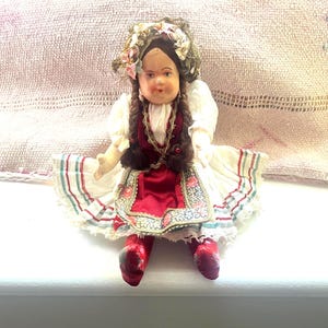 Vintage Hungarian Traditional Costume Doll 1940s