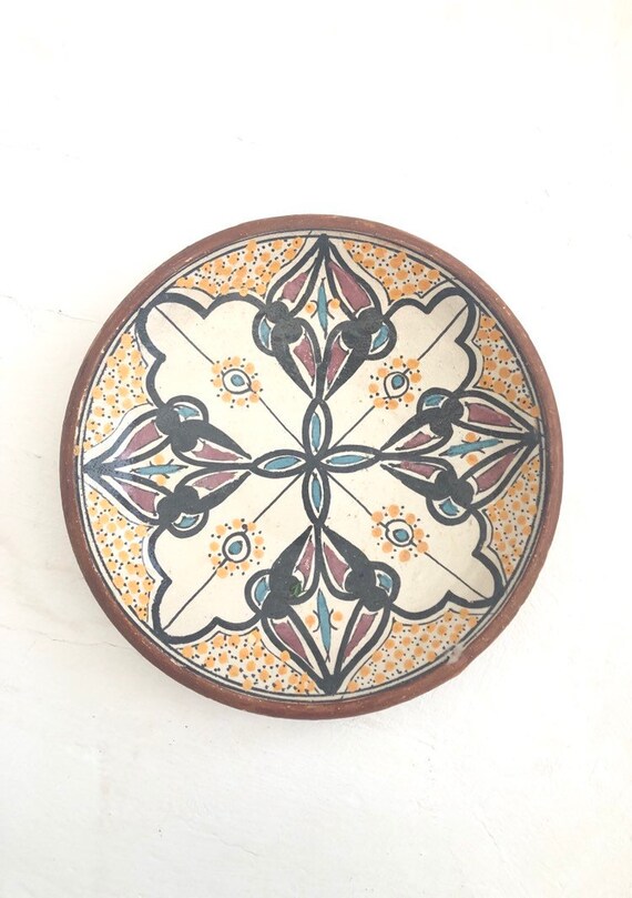 Vintage Moroccan Crramic Decorative Plate 20 Cm Etsy