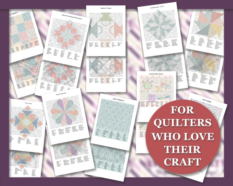 Quilt Puzzle Printables Quilt Games Instant Download for Etsy