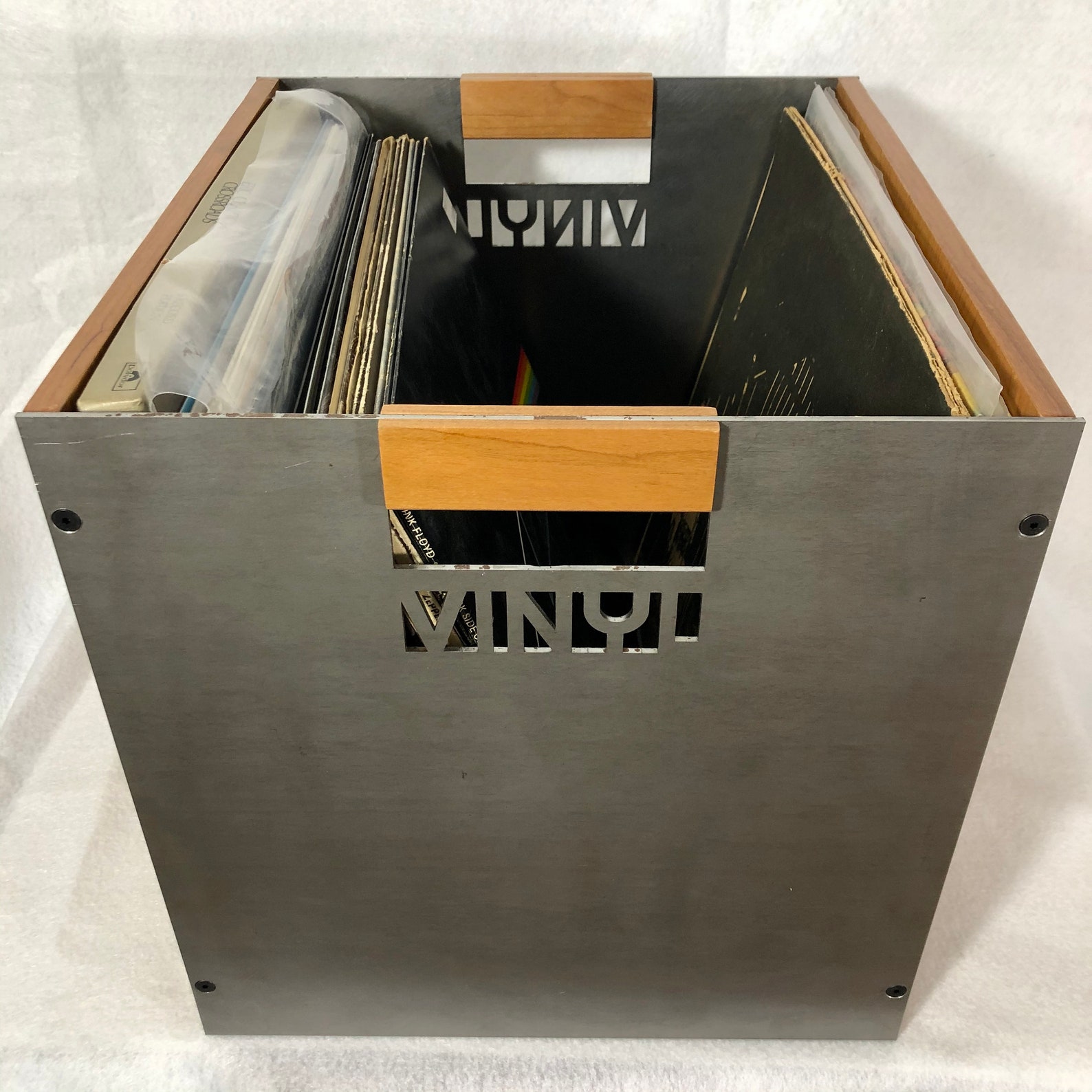 Vinyl Record Storage Milk Crate Design Cherry Full the Etsy