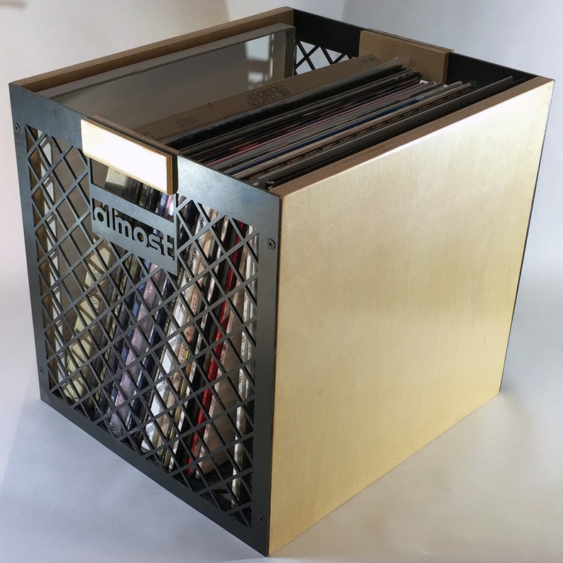 Vinyl Record Storage Milk Crate Design Birch Full Etsy