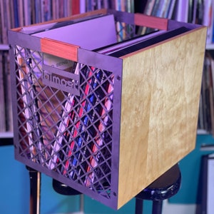 ビニールレコード収納 - ミルククレートデザイン、バーチフル