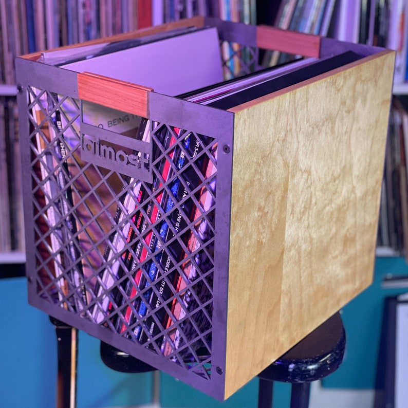 Vinyl Record Storage Milk Crate Design Birch Full Etsy