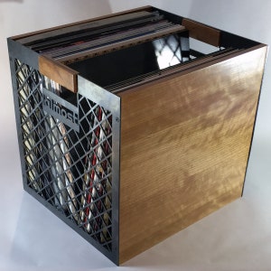 Porta dischi in vinile - Design Milk Crate, colore ciliegio