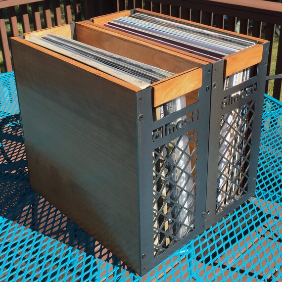 Vinyl Record Storage Milk Crate Design Set of Two Etsy