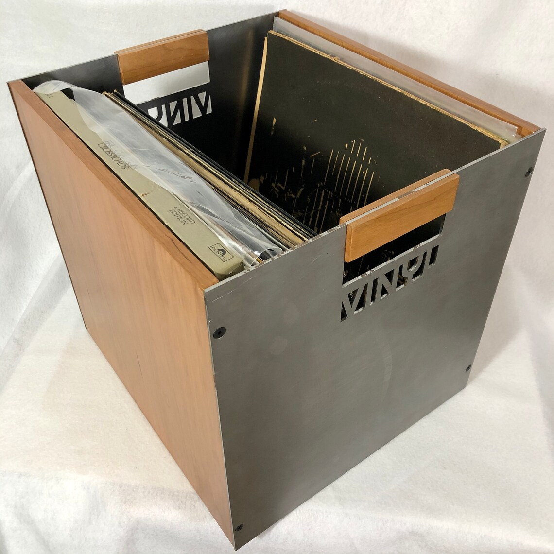 Vinyl Record Storage Milk Crate Design Cherry Full the Etsy