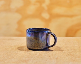 ORIGINAL HANDMADE THE BLUE COFFEE CUP PAINTING ORIGINAL HANDMADE THE BLUE COFFEE CUP PAINTING