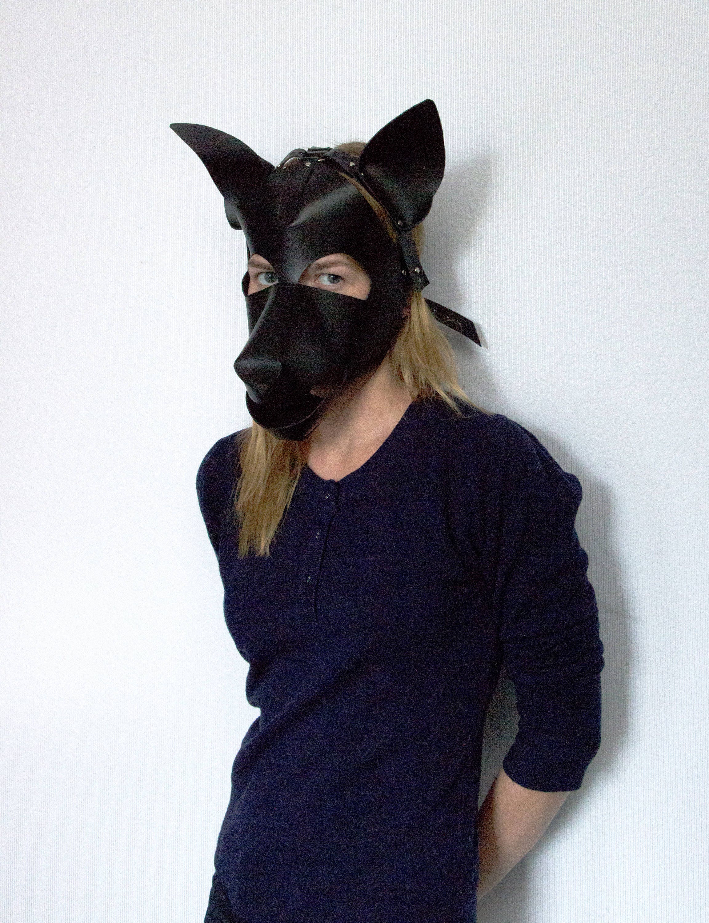 Welpe Spiel Maske BDSM Maske Leder Hundemaske Welpe Maske Hund Etsy