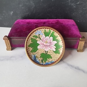 Vintage Cloisonne Floral Saucer Plate