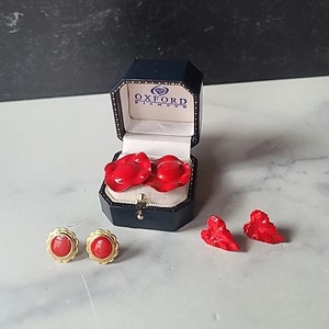 Vintage Red Enamel Earring Lot