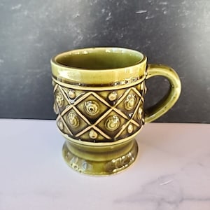 Vintage Green Japanese Coffee Mug