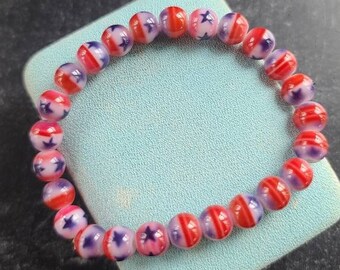 Vintage Patriotic Beaded Bracelet