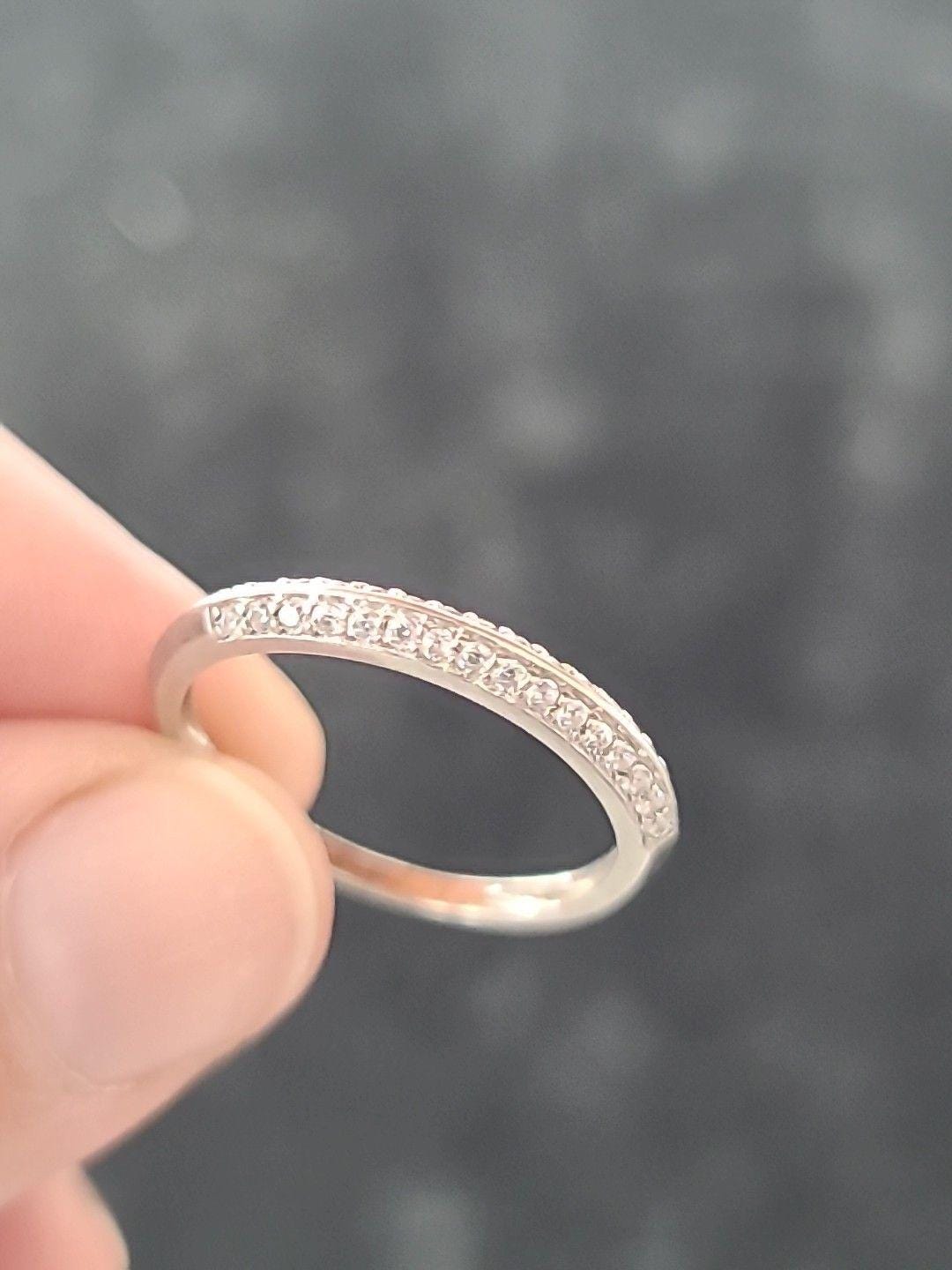 925 Sterling Silver Cubic Zirconia Band Ring Size US 8.25 Vintage - Etsy