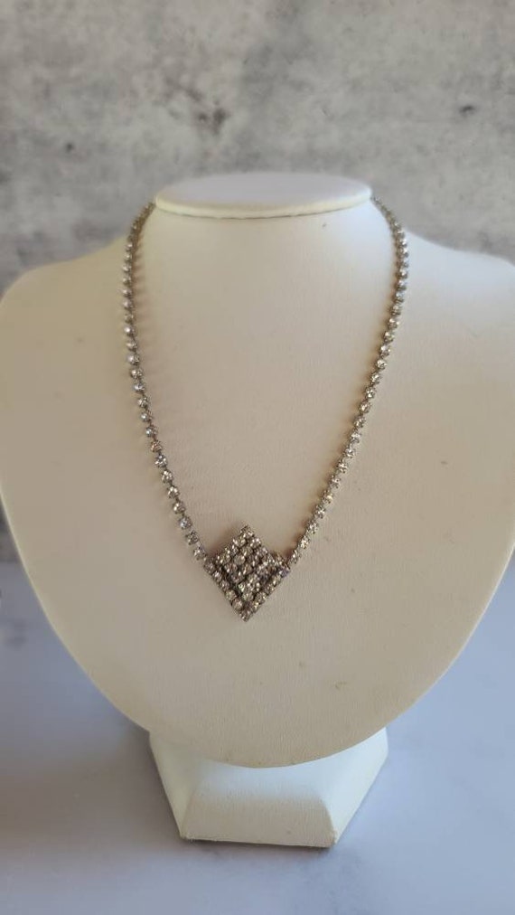 Art Deco Rhinestone Necklace - image 4