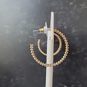 Gold Tone Metal Pierced Earrings Vintage