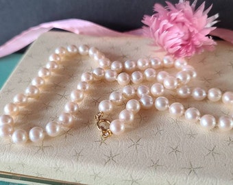 12K GF Clasp Hand-knotted Faux Pearl Necklace, READ!!!!