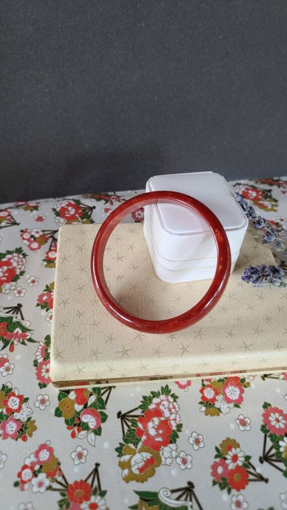 Bakelite Tomato Soup Bangle - image 5