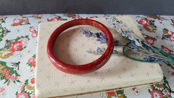 Bakelite Tomato Soup Bangle - image 3