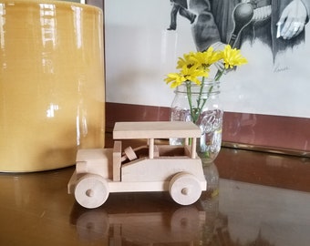 Vintage Handcarved Wooden Toy Car