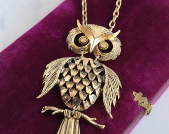 Large Owl Pendant Necklace