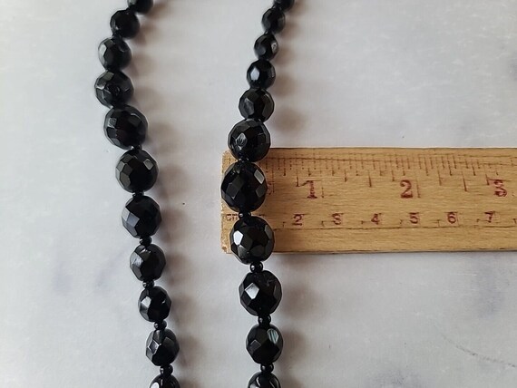 Faceted Black Glass Double Stranded Beaded Neckla… - image 10