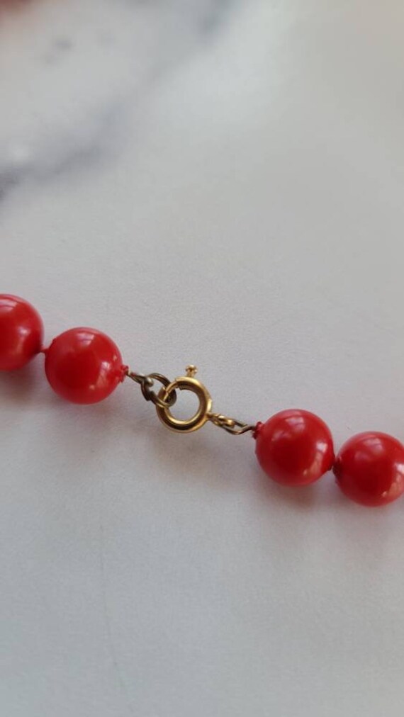 Cherry Red Beaded Necklace - image 6