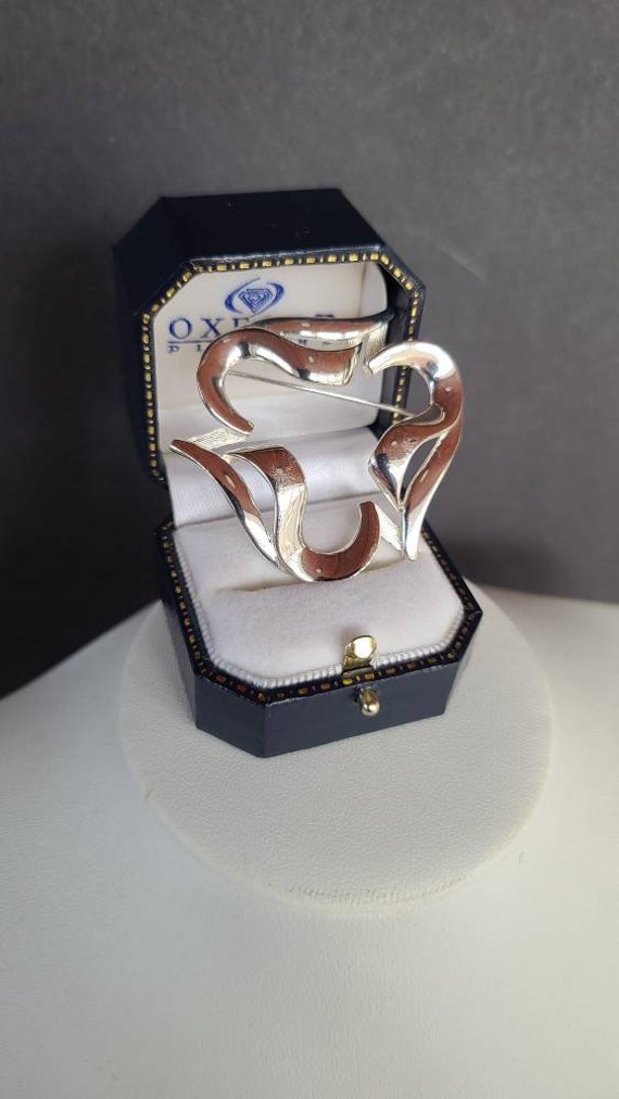 Monet Silver Triangular Brooch - image 7