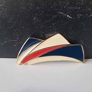 Vintage Trifari Red White And Blue Enamel Brooch