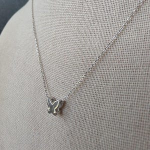 925 Sterling Silver Butterfly Pendant Adjustable Necklace Vintage image 4