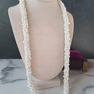 Vintage Beaded Shell Necklace, READ