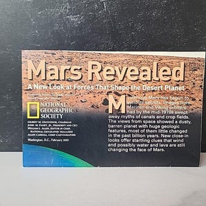 National Geographic February 2001 Map Mars Revealed Forces Shape Desert Planet