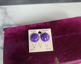 Vintage Purple Circular Stud Earrings NWT