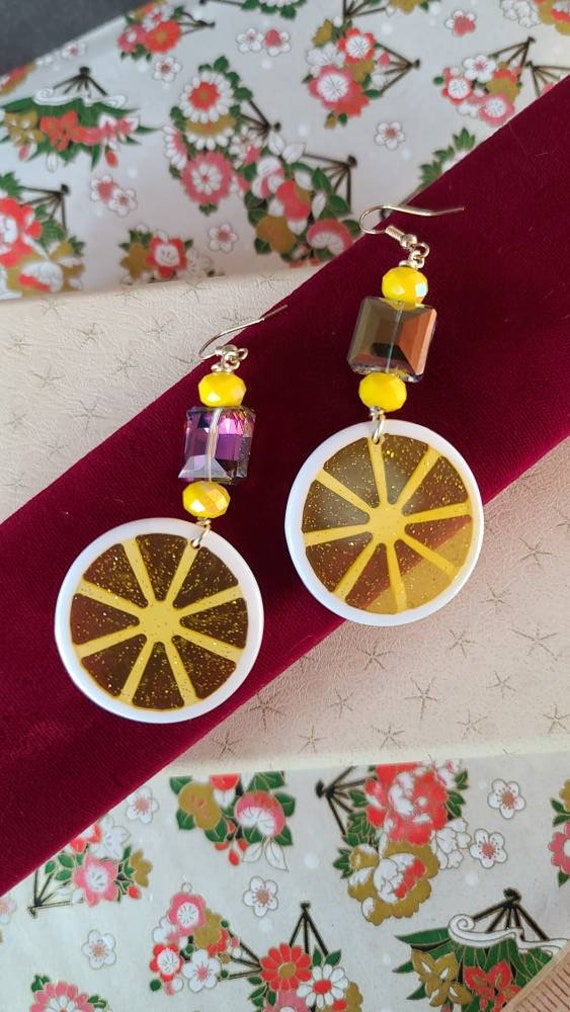 Lemon Slice Dangling Earrings - image 7
