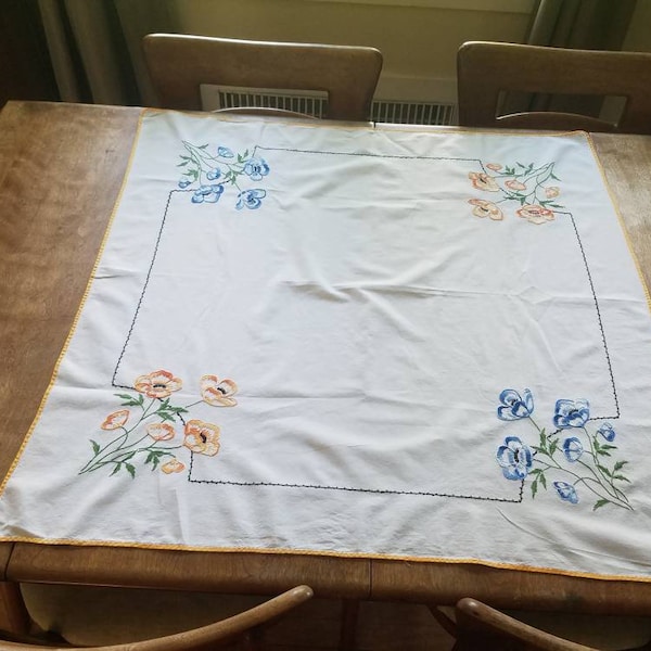 Embroidered Tablecloth Etsy