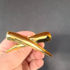 Gold Criss Cross Statement Brooch