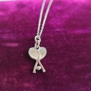 Vintage 925 Tennis Rackets Pendant Necklace