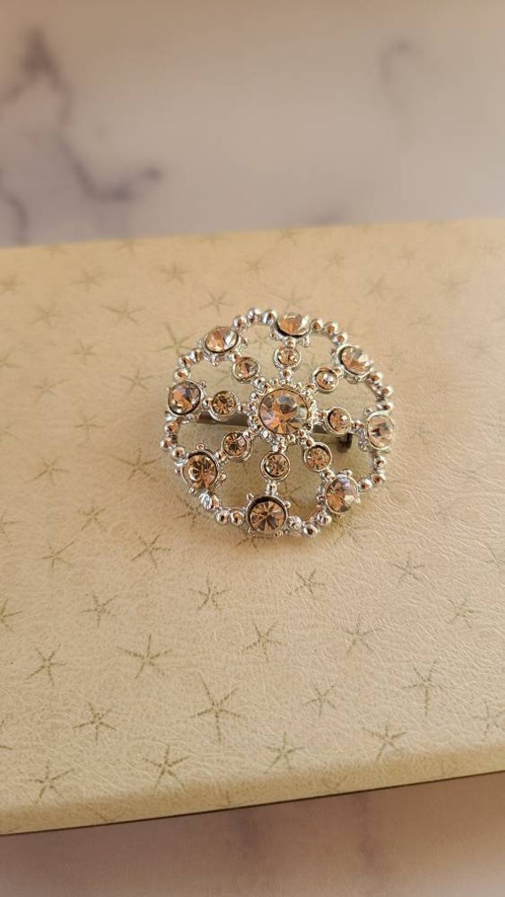 Rhinestone Circular Brooch - image 6