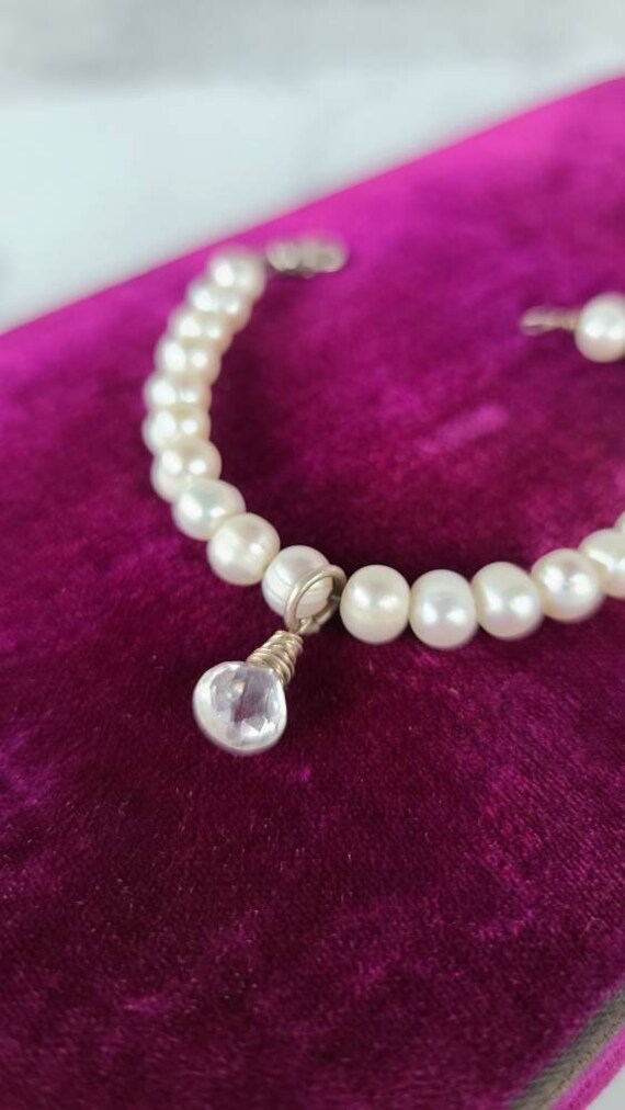 925 Pearl Crystal Bracelet - image 4