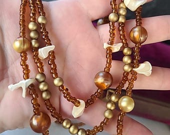 Multistrand Adjustable Beaded Necklace Vintage