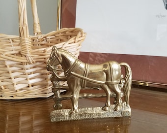 Vintage Brass Horse Napkin Holder Letter Holder