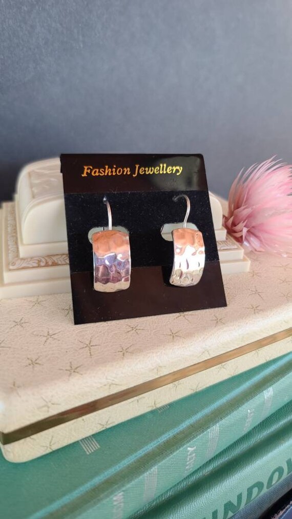 925 Hammered Dangling Earrings - image 3