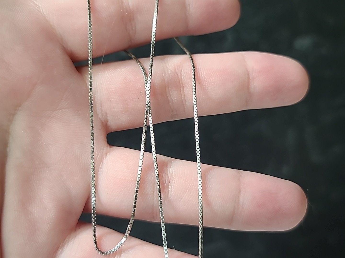 アクセサリー Silver925 vintage necklace [ELCASION] 925 Sterling Silver Box Chain Necklace Vintage Italy, READ